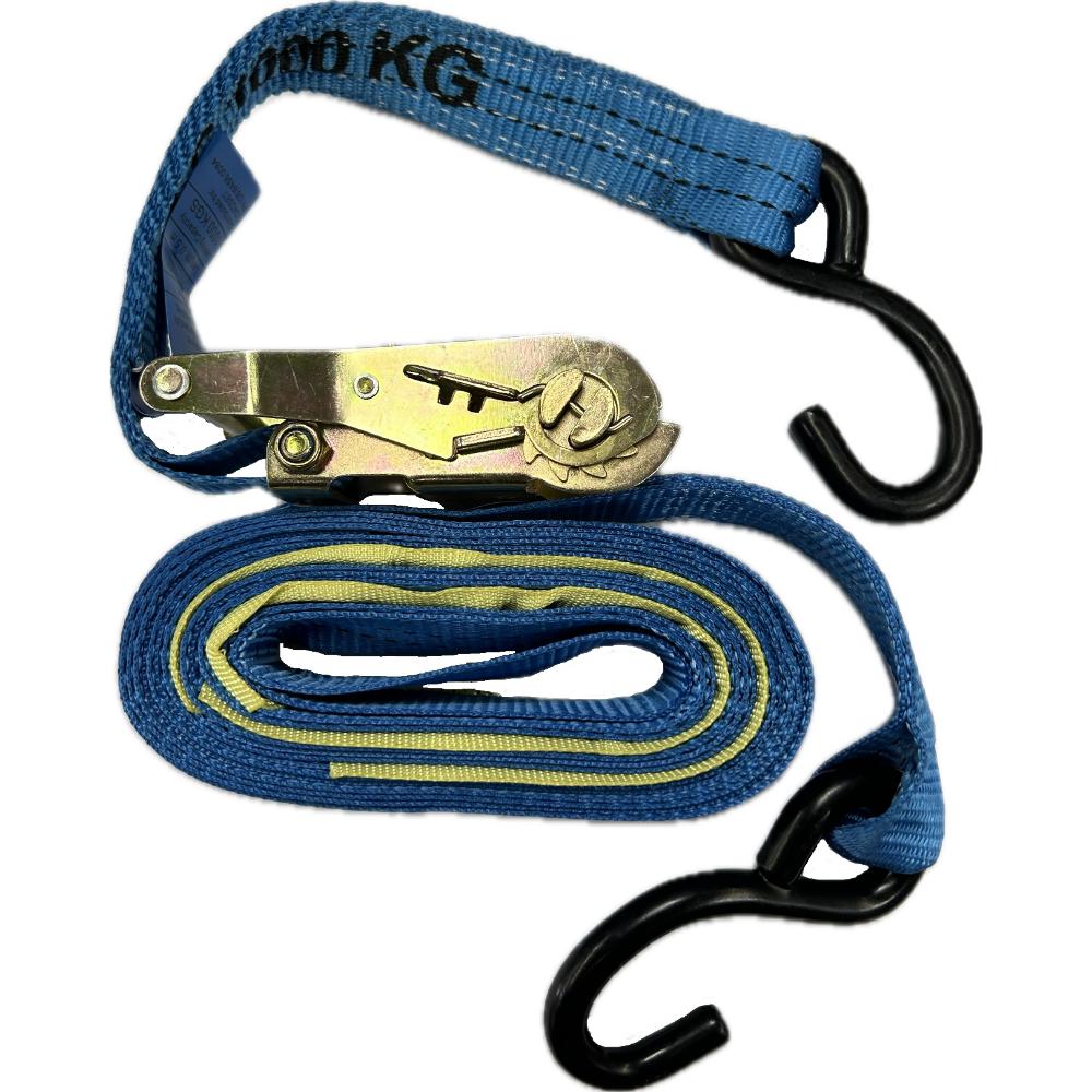 Ratchet Tie Down 35mm x 6 Metre F/w: S Hooks LC1000Kg - RAT35S