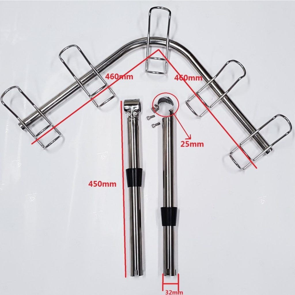 Corner Rod Rack Daring 5 Way Corner Rod Holders: Adjustable Stainless Steel 316