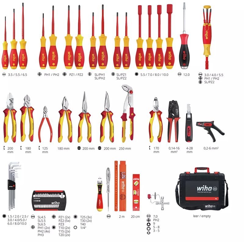 Wiha 81 Piece Assorted Electrician Competence XL Tool Kit With Case - WH-40523