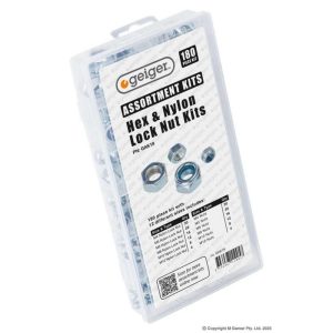 Geiger 180 Piece Hex & Nylon Lock Nut Kits - GAK19