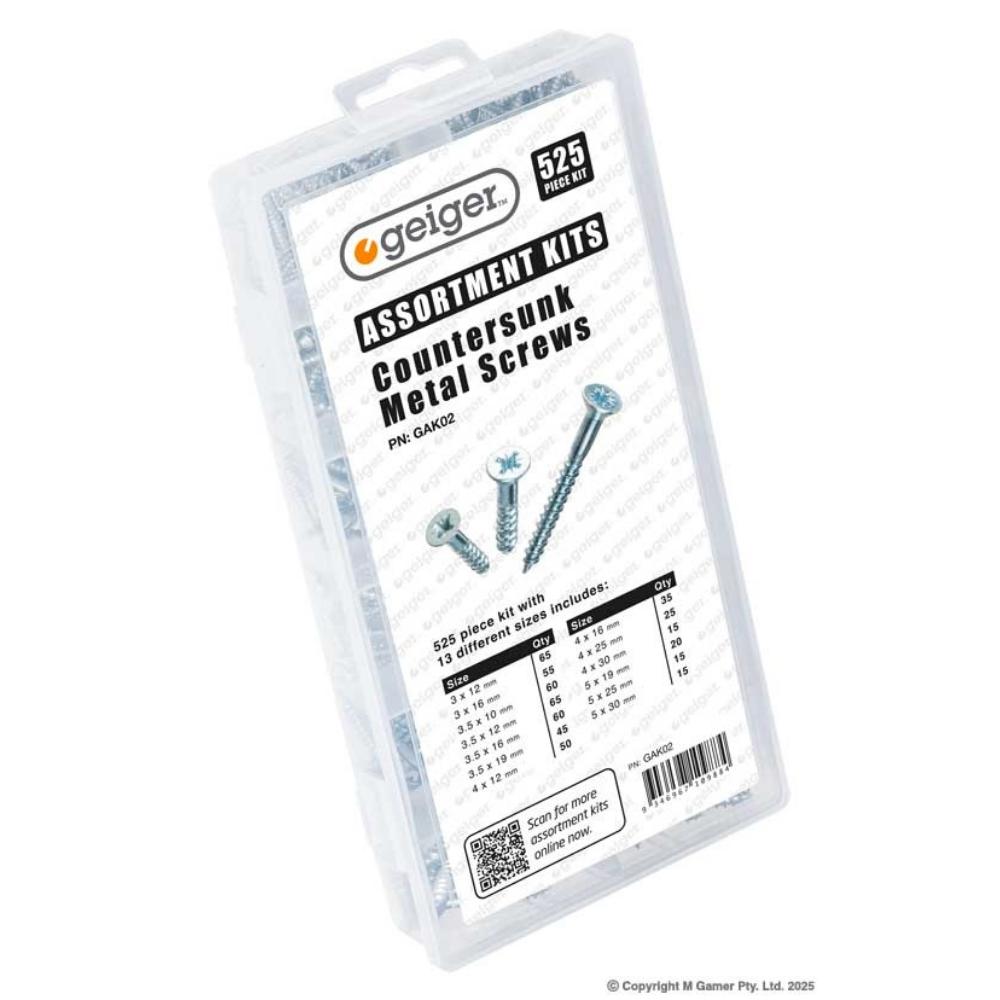 Geiger 525 Piece Countersunk Wood Screws - GAK02
