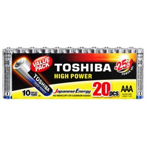 Toshiba Alkaline AAA Pack of 20 - TSLR3VP20